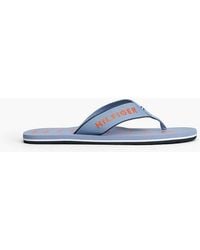Tommy Hilfiger - Logo Embroidery Webbing Strap Flip-Flops - Lyst