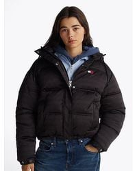 Tommy Hilfiger - Puffer-Jacke Mit Kapuze Und Logo-Print - Lyst