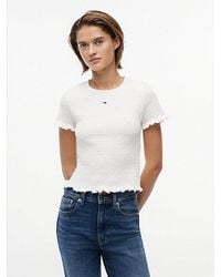 Tommy Hilfiger - Smock Flag Embroidery Slim T-Shirt - Lyst
