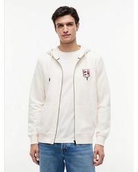 Tommy Hilfiger - Flag Embroidery French Terry Zip-Thru Hoody - Lyst