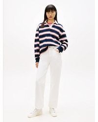 Tommy Hilfiger - Vaqueros Blancos Ajustados De Corte Recto - Lyst