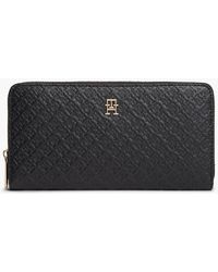 Tommy Hilfiger - Hilfiger Icon Debossed Zip-Around Wallet - Lyst