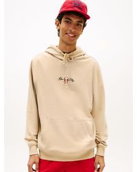 Tommy Hilfiger - Signature Back Logo Terry Drawstring Hoody - Lyst