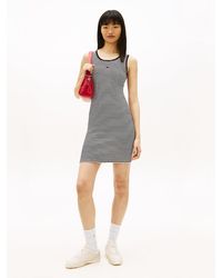 Tommy Hilfiger - Ribbed Sleeveless Slim Mini Bodycon Dress - Lyst