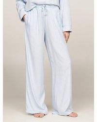 Tommy Hilfiger - Jacquard-Pyjamahose mit gleichfarbigem Logo - Lyst