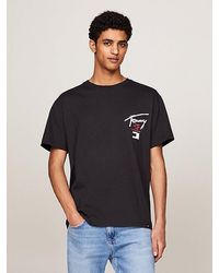 Tommy Hilfiger - T-shirt Met Ronde Hals En Logo Op De Rug - Lyst