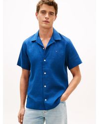 Tommy Hilfiger - Regular Fit Linen Blend Short Sleeve Shirt - Lyst
