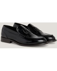 Tommy Hilfiger - Crest Leather Slip-on Loafers - Lyst