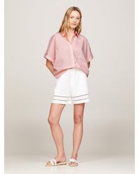 Tommy Hilfiger - Chemise oversize manches courtes à broderie - Lyst