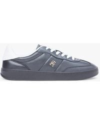 Tommy Hilfiger - Th Monogram Metallic Trainers With Leather - Lyst