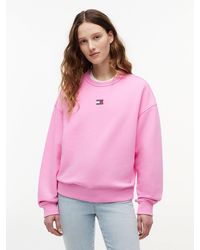 Tommy Hilfiger - Tommy Badge Boxy Fleece Sweatshirt - Lyst