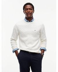 Tommy Hilfiger - Cable Knit Crew Neck Jumper - Lyst