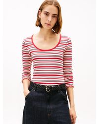 Tommy Hilfiger - Slim Scoop Neck Long Sleeve T-Shirt - Lyst