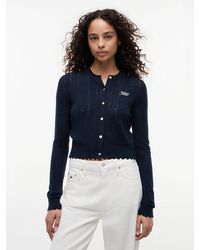 Tommy Hilfiger - Slim Pointelle Flag Cardigan - Lyst