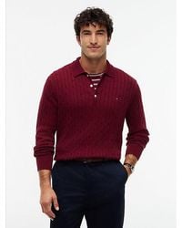 Tommy Hilfiger - Cable Knit Polo Jumper - Lyst