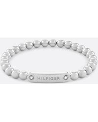 Tommy Hilfiger - Stainless Steel Bead Logo Bracelet - Lyst