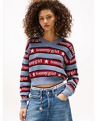 Tommy Hilfiger - Tommy Girl Relaxed Fit Pullover Mit Streifen - Lyst