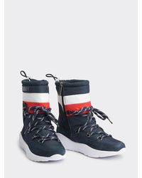 Tommy Hilfiger Gewatteerde Laars Met Trekkoord - Blauw