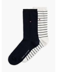 Tommy Hilfiger - 2-pack Flag Embroidery Stripe Ankle Socks - Lyst