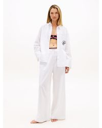 Tommy Hilfiger - Wide Leg Cover-Up Trousers With Linen - Lyst