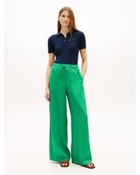 Tommy Hilfiger - Relaxed Wide Leg Pure Linen Trousers - Lyst