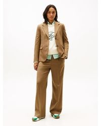 Tommy Hilfiger - Timeless Wool Blend Wide Leg Trousers - Lyst
