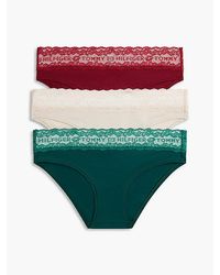 Tommy Hilfiger - 3 Pack Logo Lace Trim Briefs Gift Box - Lyst