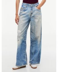 Tommy Hilfiger - Distressed Mid Rise Loose Wide Leg Jeans - Lyst
