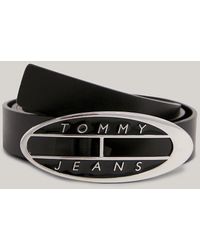 Tommy Hilfiger - Origin Plaque Buckle Leather Belt - Lyst