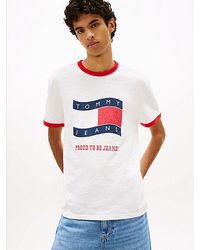 Tommy Hilfiger - Wavy Flag Textured Jersey T-Shirt - Lyst