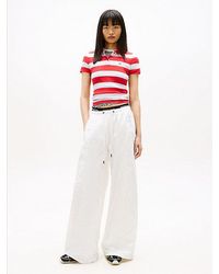Tommy Hilfiger - Repeat Logo Tape Wide Leg Joggers - Lyst