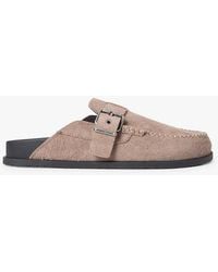 Tommy Hilfiger - Textured Washed Suede Loafer Mules - Lyst