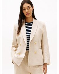 Tommy Hilfiger - Americana Con Corte Slim De Mezcla De Lino - Lyst