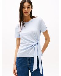 Tommy Hilfiger - T-Shirt À Col Ras-Du-Cou Et Nœud Sur Le Côté - Lyst