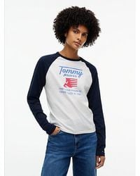 Tommy Hilfiger - Tommy Jeans Graphic Raglan Long Sleeve T-Shirt - Lyst