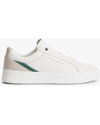 Tommy Hilfiger - Signature Colour-Blocked Leather Court Trainers - Lyst
