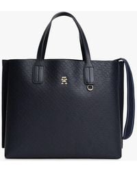 Tommy Hilfiger - Th Monogram Embossed Crossbody Satchel - Lyst