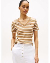 Tommy Hilfiger - Slim Fit T-Shirt Mit V-Ausschnitt - Lyst