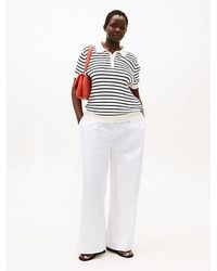 Tommy Hilfiger - Curve Relaxed Poplin Broek Met Wijde Fit - Lyst