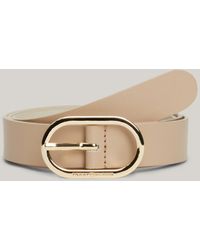 Tommy Hilfiger - Chic Oval Buckle Leather Belt - Lyst