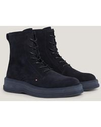 Tommy Hilfiger - Water Repellent Suede Lace-up Ankle Boots - Lyst