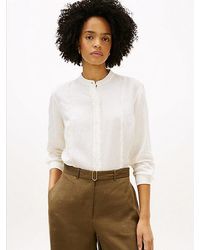 Tommy Hilfiger - Relaxed Fit Frayed Linen Blend Shirt - Lyst