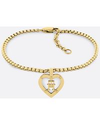 Tommy Hilfiger - Gold-plated Th Monogram Heart Bracelet - Lyst