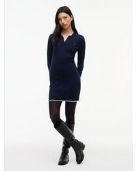 Tommy Hilfiger - Tommy Jeans Cable Knit Slim Mini Polo Dress - Lyst