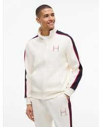 Tommy Hilfiger - Contrast Stripe Pique Zip Thru Sweatshirt - Lyst