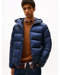 Tommy Hilfiger - Giubbino Imbottito Con Cappuccio E Logo - Lyst