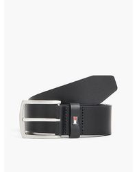 Tommy Hilfiger - Denton Ledergürtel Mit Flag-Logo - Lyst