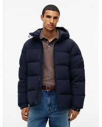 Tommy Hilfiger - Logo Patch Down Hooded Puffer Jacket - Lyst