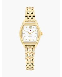 Tommy Hilfiger - Square Dial-Plated Chain-Link Watch - Lyst