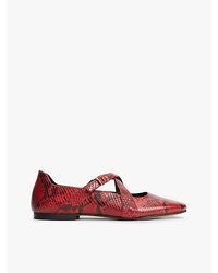 Tommy Hilfiger - Crossover Strap Snake Print Leather Mary Janes - Lyst